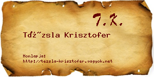 Tézsla Krisztofer névjegykártya